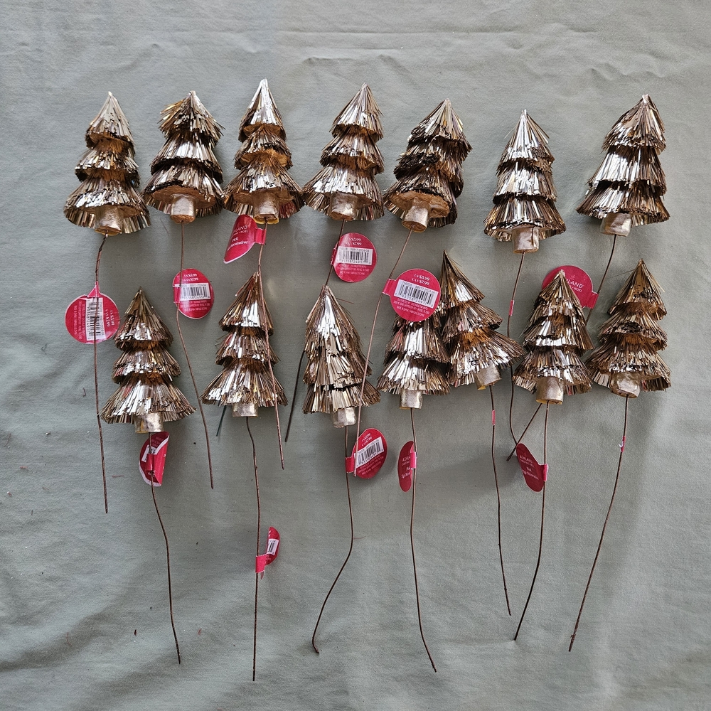 NEW Set of 14 Ashland Golden Sparkly Christmas Tree Decor Picks